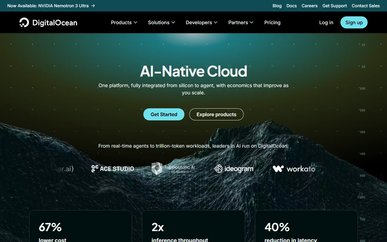DigitalOcean 公式サイトプレビュー